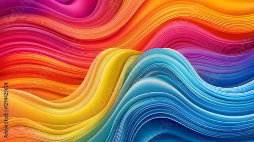 Obraz na płótnie Vibrant abstract rainbow wave background with smooth flowing curves and a dynamic energetic composition that symbolizes LGBTQ pride diversity and inclusivity The colorful w salonie