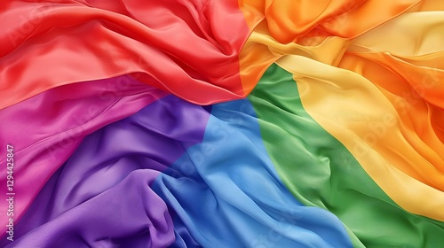 Obraz na płótnie Vibrant and Colorful LGBTQ Pride Flag with Fabric Texture and Dynamic Lighting Representing Love Diversity and the Fight for LGBTQ Rights and w salonie