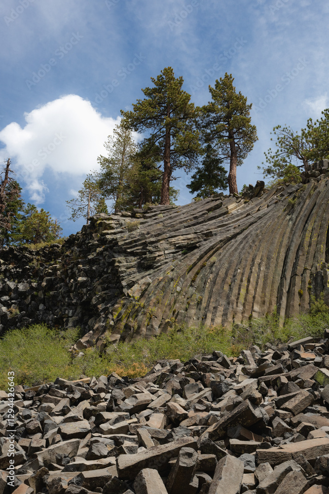 Rock formation of columnar basalt in central California. Rock formation of columnar basalt in central California.