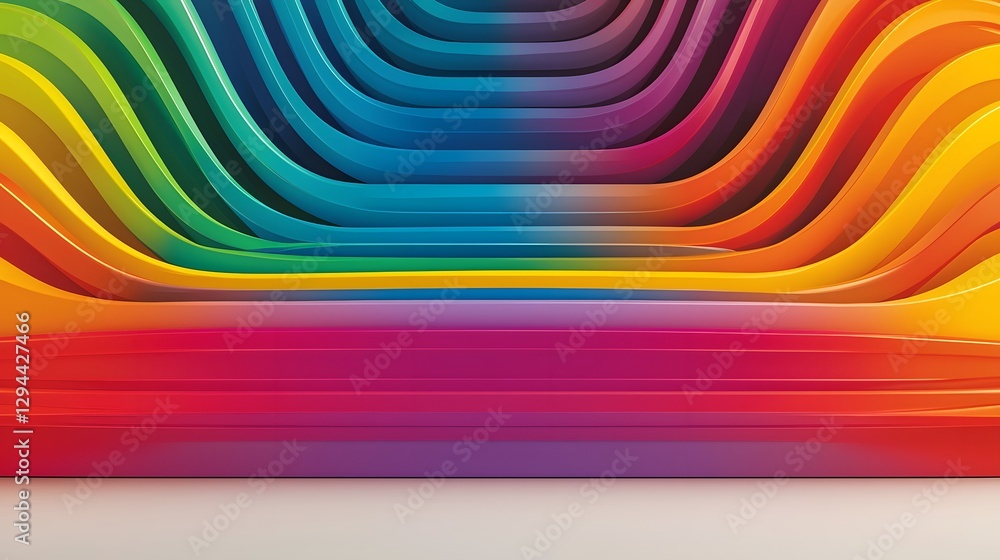 Vibrant Flowing Rainbow Gradient Minimalist Background Representing Self Expression A dynamic energetic and uplifting digital with a modern aesthetic
