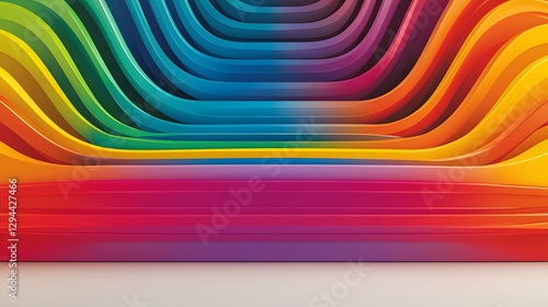 Obraz na płótnie Vibrant Flowing Rainbow Gradient Minimalist Background Representing Self Expression A dynamic energetic and uplifting digital with a modern aesthetic w salonie