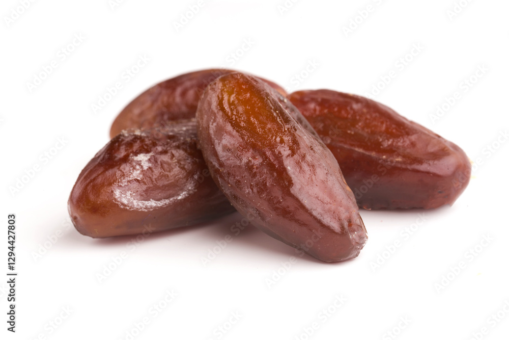 dried dates on white background dried dates on white background