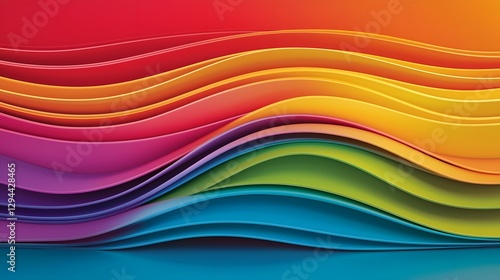 Obraz na płótnie Vibrant Rainbow Themed Abstract Backdrop with Softly Blended Gradient Lines Perfect for Pride Month Representation and Contemporary Digital Wallpaper or Art Designs w salonie
