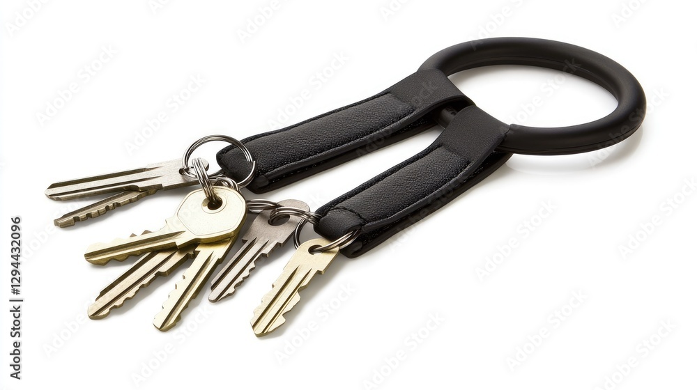 A magnetic keychain holder in a sleek modern design, displayed on a bright white background A magnetic keychain holder in a sleek modern design, displayed on a bright white background