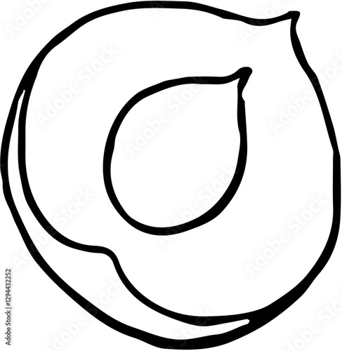 Fruit. Hand drawn vector isolated sketch. Peach