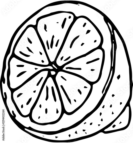 Fruit. Hand drawn vector isolated sketch. Lemon