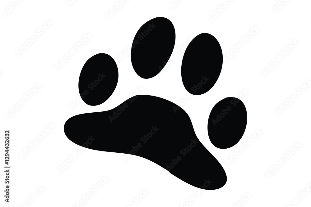 paw silhouette, dog paw silhouette, paw vector icon, paw Vector illustration, Isolated on White Background paw silhouette, dog paw silhouette, paw vector icon, paw Vector illustration, Isolated on White Background