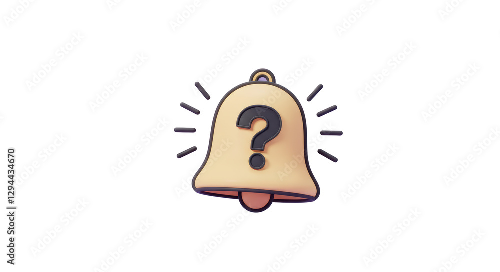 Isolated Notification Bell with Question Mark Isolated Notification Bell with Question Mark