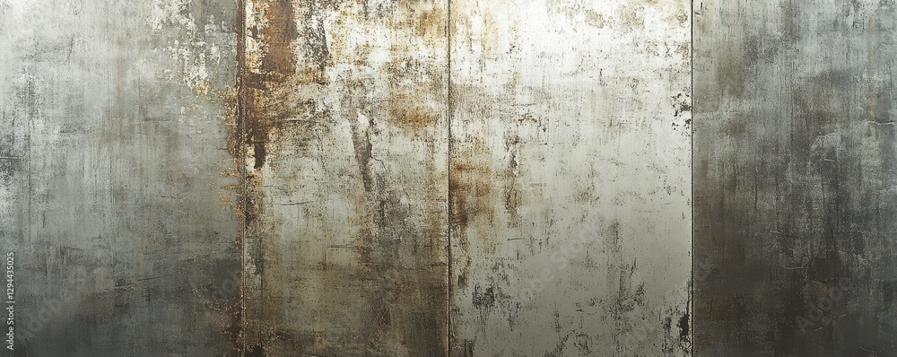 Obraz premium An ancient metal wall, heavily rusted and weathered, stands.