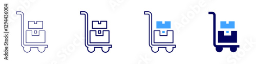 Folding utility trolley icon in 4 different styles. Thin Line, Line, Bold Line, Duotone. Duotone style. Editable stroke