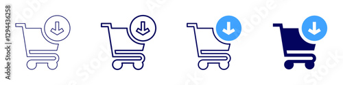 Rolling luggage trolley icon in 4 different styles. Thin Line, Line, Bold Line, Duotone. Duotone style. Editable stroke