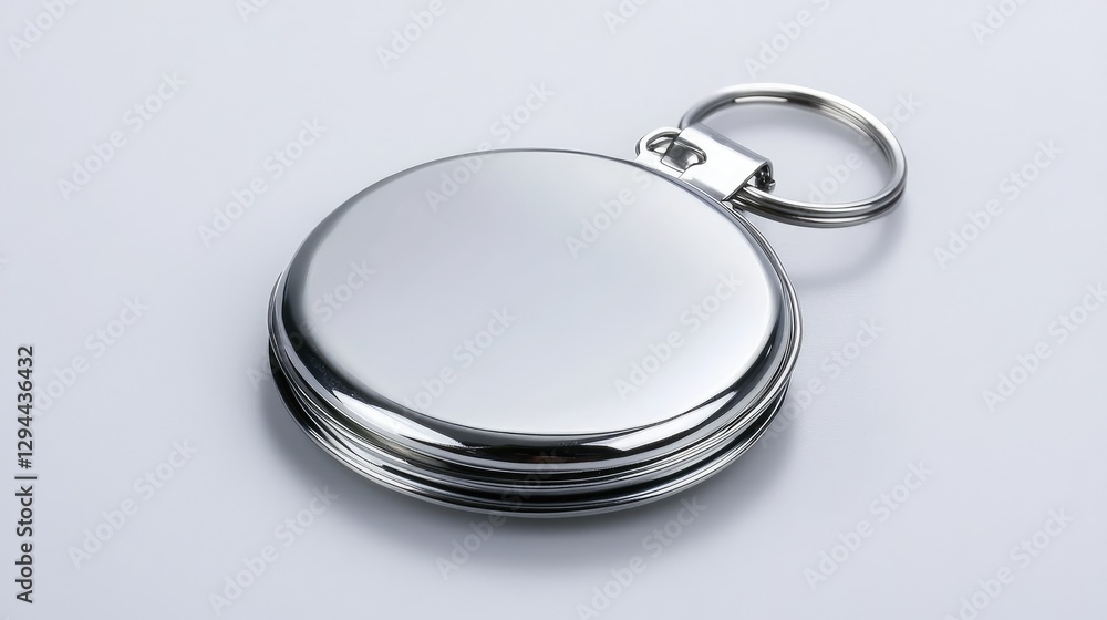 A retractable badge holder keychain with a metal clip, set on a white background A retractable badge holder keychain with a metal clip, set on a white background