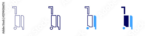 Trolley for camping gear icon in 4 different styles. Thin Line, Line, Bold Line, Duotone. Duotone style. Editable stroke
