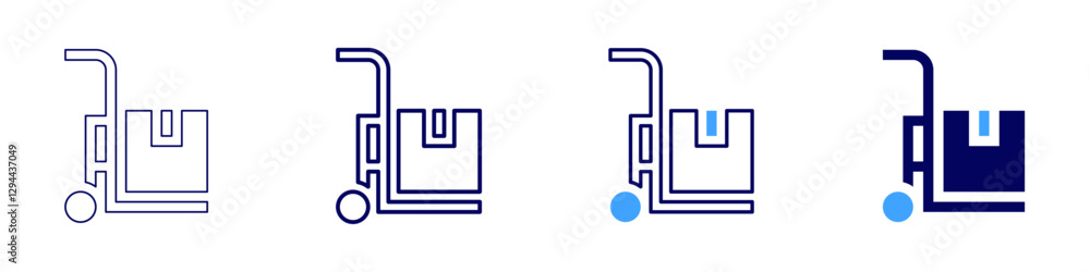 Trolley for luggage icon in 4 different styles. Thin Line, Line, Bold Line, Duotone. Duotone style. Editable stroke Trolley for luggage icon in 4 different styles. Thin Line, Line, Bold Line, Duotone. Duotone style. Editable stroke