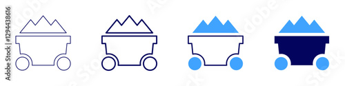 Trolley storage icon in 4 different styles. Thin Line, Line, Bold Line, Duotone. Duotone style. Editable stroke