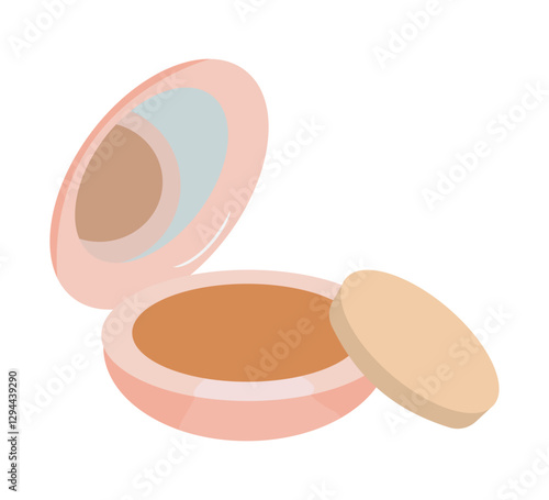 compact powder, makeup, cosmetics isolated illustration design vector