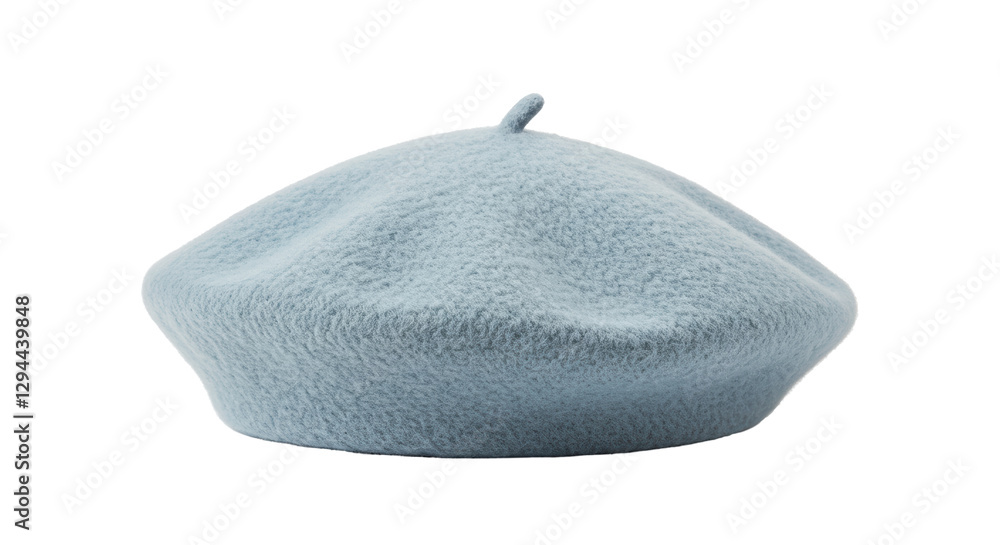 Isolated Blue Wool Beret Hat with Soft Texture Isolated Blue Wool Beret Hat with Soft Texture