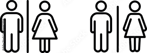"Male Female Toilet Icon – Symbol of Restroom Facilities and Gender-Specific Toilets"
