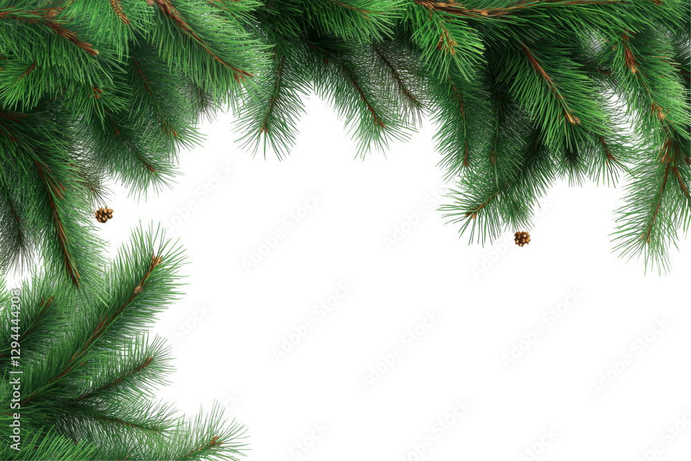 Elegant pine branches with transparent background png format nature scene white canvas seasonal decor concept Elegant pine branches with transparent background png format nature scene white canvas seasonal decor concept