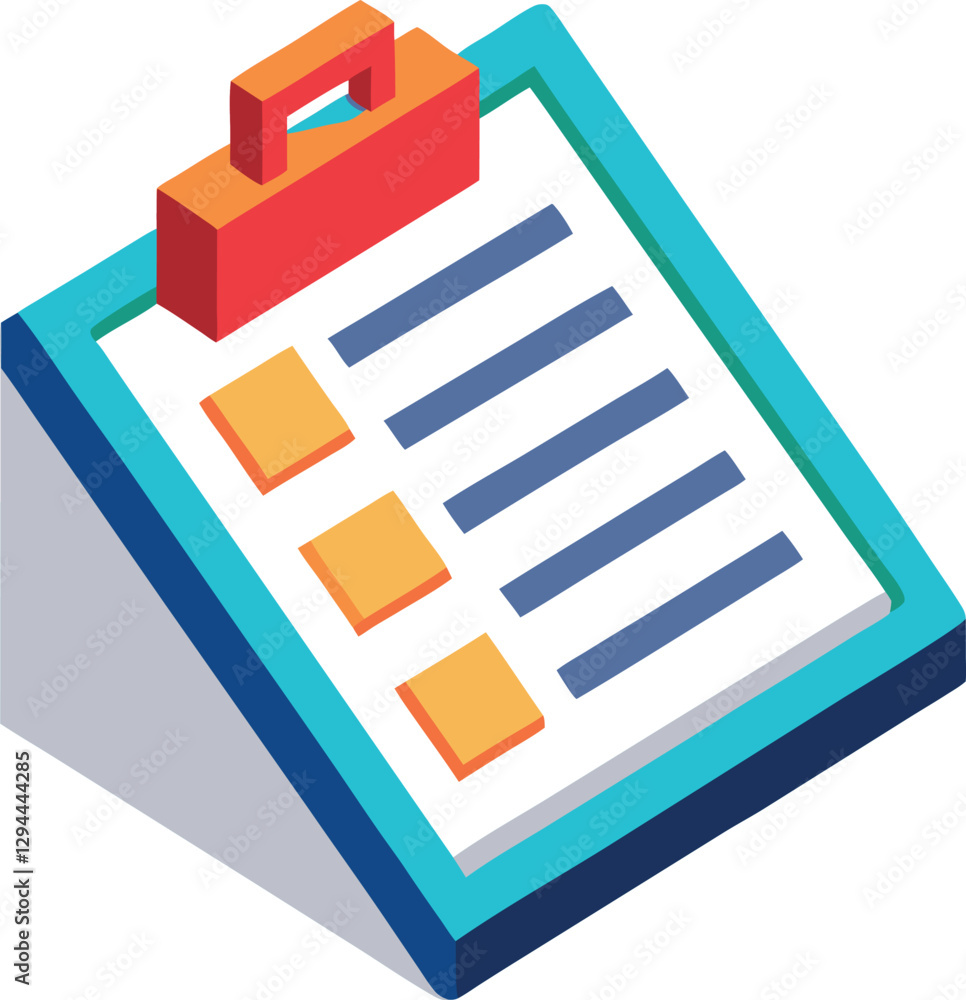 clipboard-with-checklist-3d-isometric-icons clipboard-with-checklist-3d-isometric-icons