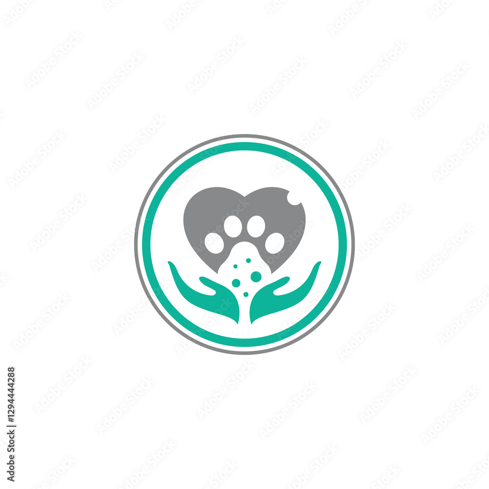 minimalist, elegant and professional pet healing logo design