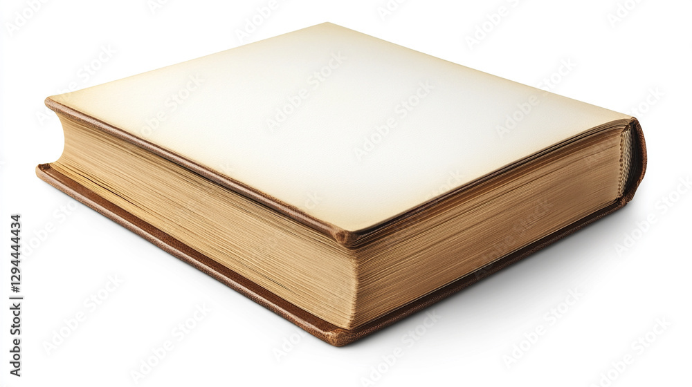 Closed book with blank cover on white background Closed book with blank cover on white background