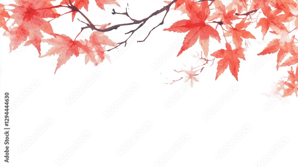 A red Japanese maple leaf with delicate details, white backdrop A red Japanese maple leaf with delicate details, white backdrop