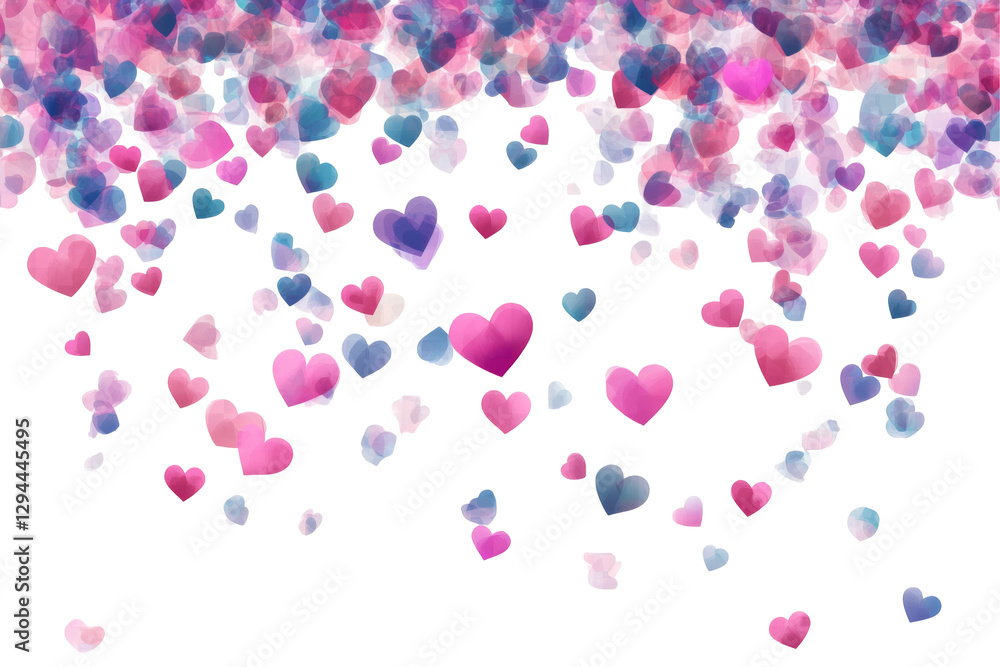 Floating hearts in a transparent background png romantic theme digital art soft colors abstract concept Floating hearts in a transparent background png romantic theme digital art soft colors abstract concept