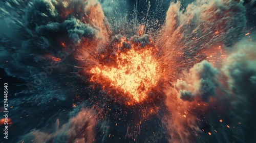 Wallpaper Mural Explosive Eruption with Fire and Smoke in Dramatic Visual Display Torontodigital.ca