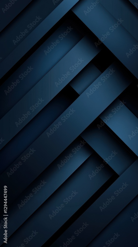 Fototapeta premium Dynamic arrangement of blue geometric shapes forming an intricate pattern