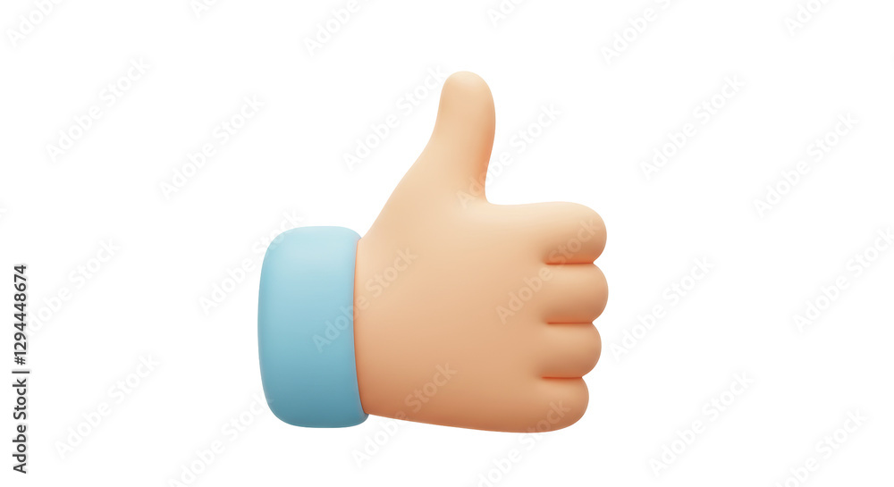 Isolated Pastel Hand Showing Thumbs Up Gesture Isolated Pastel Hand Showing Thumbs Up Gesture