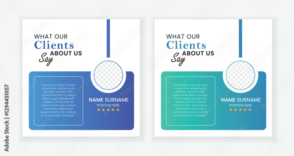 Simple professional feedback and review or testimonial template design for social media post Simple professional feedback and review or testimonial template design for social media post
