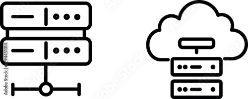 "Server Icon – Symbol of Data Storage, Networking, and Cloud Computing"