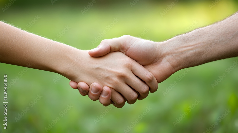 Two hands shaking, symbolizing partnership and agreement. Two hands shaking, symbolizing partnership and agreement.