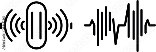 "Sound Wave Icon – Symbol of Audio, Frequency, and Digital Sound Representation"