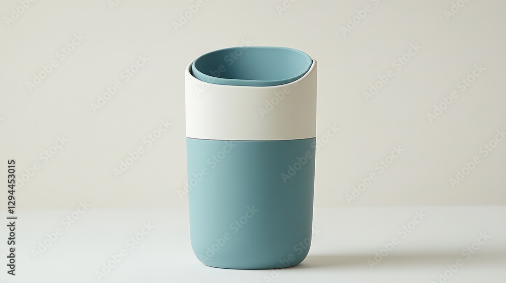 Compact travel-sized trash bin with a folding lid, displayed on a plain white background Compact travel-sized trash bin with a folding lid, displayed on a plain white background