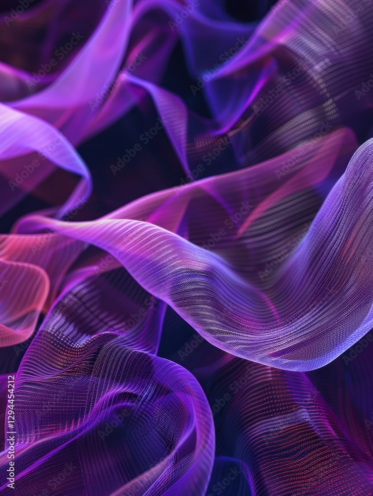 Satin fabric shows glitchy distortions with layers and soft lighting for a digital vibe Satin fabric shows glitchy distortions with layers and soft lighting for a digital vibe