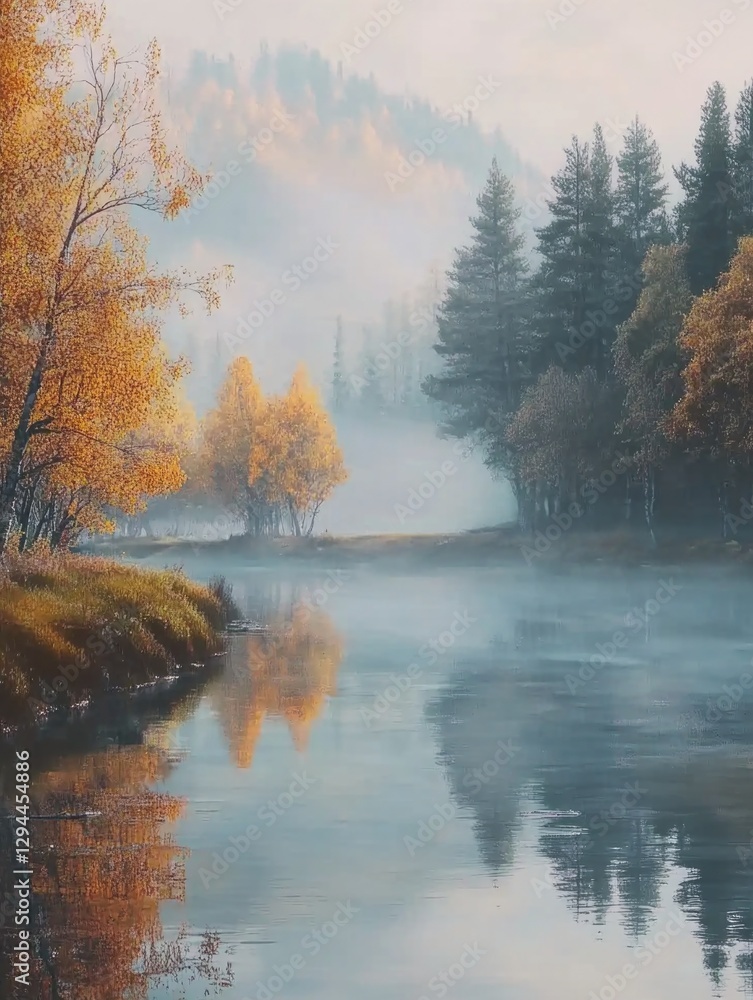 Fototapeta premium River with Trees