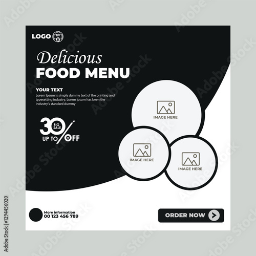 Restaurant food menu social media post