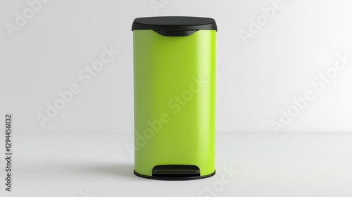 Wallpaper Mural Green waste bin designed for composting, standing upright on a plain white backdrop Torontodigital.ca