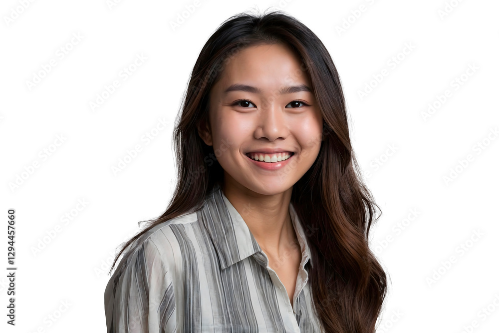 Portrait of a beautiful young Chinese woman on a white background. The isolate. Portrait of a beautiful young Chinese woman on a white background. The isolate.