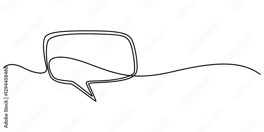 Continuous one line of chat bubble icons. One line drawing of conversation dialogue bubbles. Chat icons for comics, story books and others. Vector illustration, Speech bubble continuous one line style Continuous one line of chat bubble icons. One line drawing of conversation dialogue bubbles. Chat icons for comics, story books and others. Vector illustration, Speech bubble continuous one line style