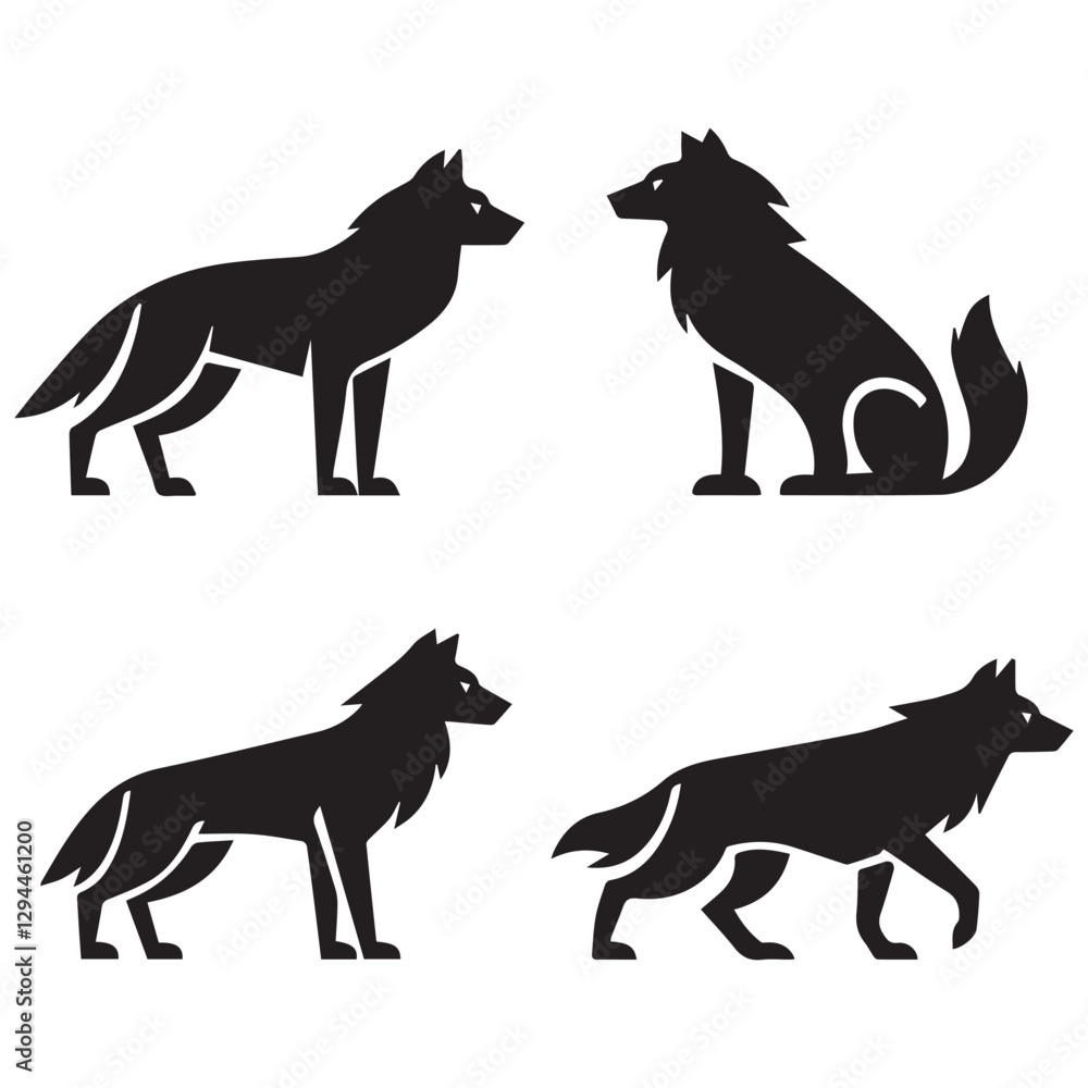 wild animal silhouette vector illustration wild animal silhouette vector illustration