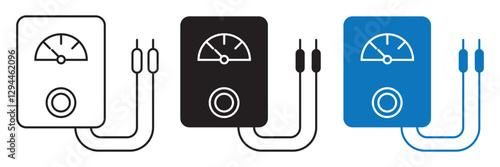 Voltmeter icon symbol art sign set