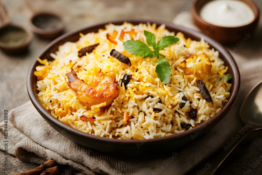 Flavorful Indian Biryani with Fragrant Rice and Aromatic Spices Flavorful Indian Biryani with Fragrant Rice and Aromatic Spices