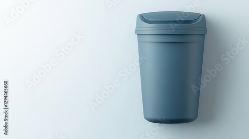 Wallpaper Mural Wall-mounted trash bin with a swing lid, isolated on a smooth white backdrop Torontodigital.ca