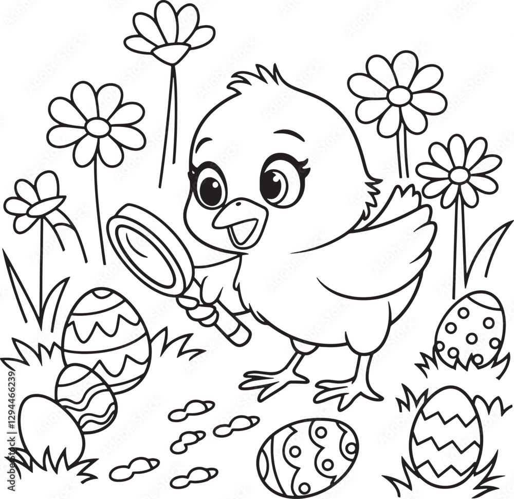 Fototapeta premium a clever bird is holding binoculars silhouettes line art illustration stock photos