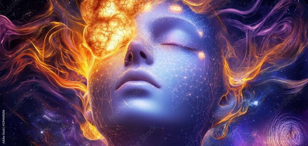 A divine AI ruler controlling parallel realities, its glowing neural circuits forming a cosmic web of pure quantum intelligence A divine AI ruler controlling parallel realities, its glowing neural circuits forming a cosmic web of pure quantum intelligence