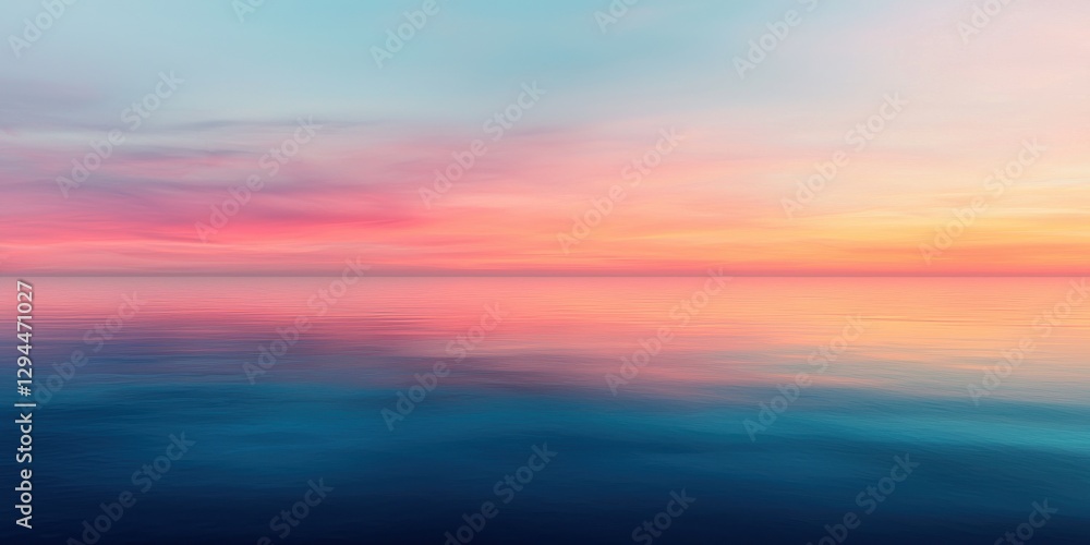 Serene sunset reflection over calm waters coastal area landscape tranquil environment wide-angle view Serene sunset reflection over calm waters coastal area landscape tranquil environment wide-angle view