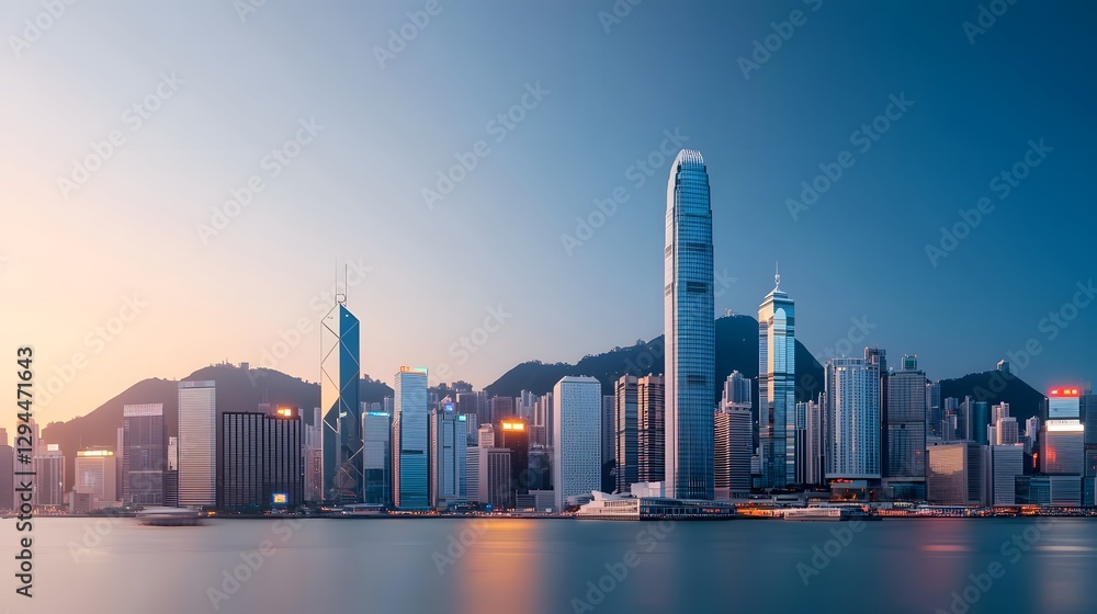 Obraz premium Expansive view of a bustling city featuring diverse architecture and a dynamic atmosphere illustrating urban life